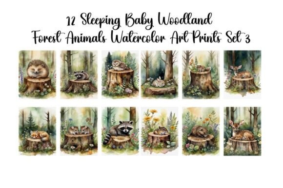 Download Woodland Forest Sleeping Baby Animals - Premium Bundle