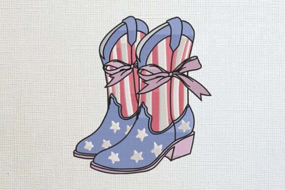 Download Cowboy Boots with Bows and American Flag - Boots Collection