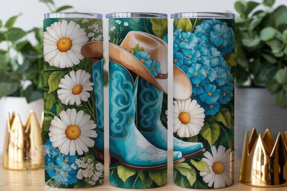 Download Rustic Boots Daisy Floral 20oz Tumbler - Boots Collection