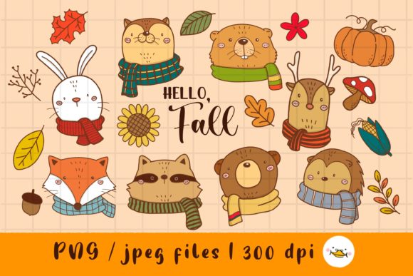 Download Hello Fall Woodland Animals Clipart - Premium Resources