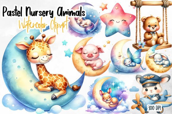 Download Pastel Nursery Animals Clipart - Pastel nursery Collection