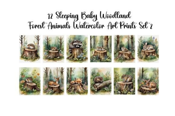 Download Woodland Forest Sleeping Baby Animals - Premium Resources
