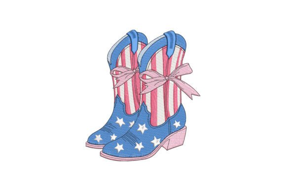 Download Cowgirl Boots with Bow 4th of July - Boots Collection