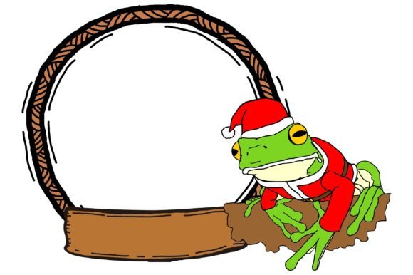 Download Circle Frame with Christmas Frog Theme - Frog theme Collection