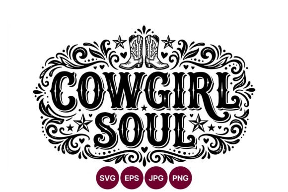 Download Cowgirl Soul Lettering with Boots Vector - Boots Collection