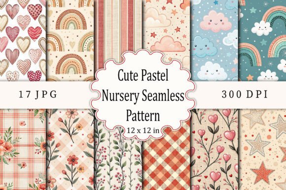 Download Cute Pastel Nursery Seamless Pattern - Pastel nursery Collection