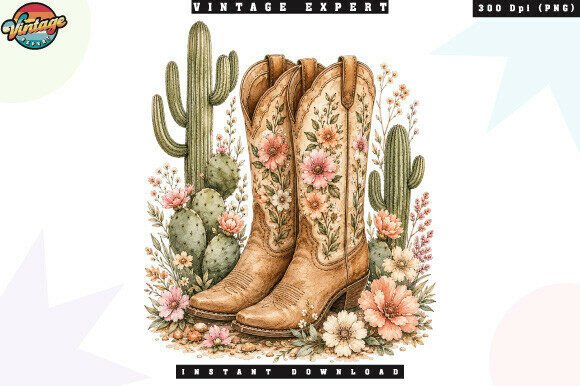 Download Floral Western Cowgirl Boots Desert PNG - Boots Collection