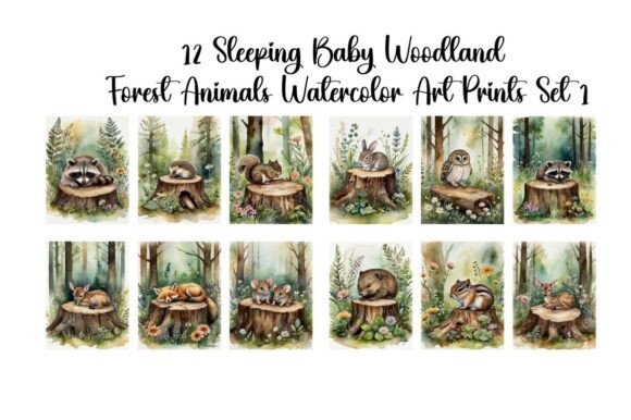 Download Woodland Forest Sleeping Baby Animals - Premium Bundle