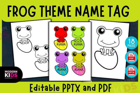 Download Frog Theme Editable Name Tags and Labels - Frog theme Collection